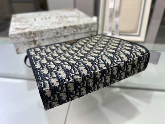 2 en 1 jacquard oblique bleu de poche de Mini Dior 30 Montaigne