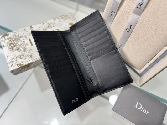 CD vertical de relief Christian Dior Mens Wallet Diamond Zippered