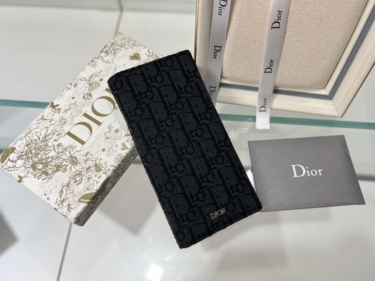 CD vertical de relief Christian Dior Mens Wallet Diamond Zippered