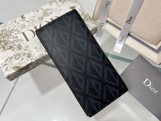 CD vertical de relief Christian Dior Mens Wallet Diamond Zippered