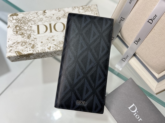CD vertical de relief Christian Dior Mens Wallet Diamond Zippered