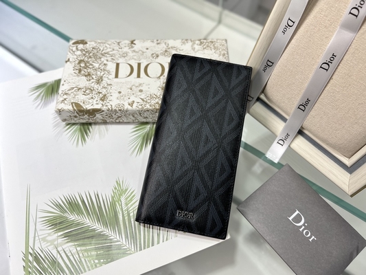 CD vertical de relief Christian Dior Mens Wallet Diamond Zippered