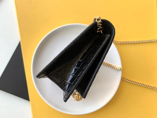 Chaîne Kate Small Tassel d'or de sac de noir de YVES SAINT LAURENT de cuir de vachette