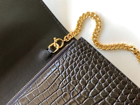 Chaîne Kate Small Tassel d'or de sac de noir de YVES SAINT LAURENT de cuir de vachette