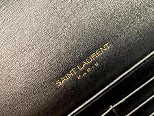 Chaîne Kate Small Tassel d'or de sac de noir de YVES SAINT LAURENT de cuir de vachette