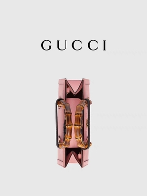 OEM de GG en cuir rose Gucci Diana Bamboo Bag Handbag