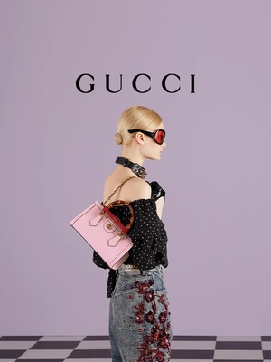 OEM de GG en cuir rose Gucci Diana Bamboo Bag Handbag