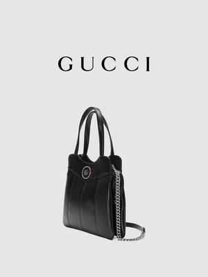 Silhouettes en cuir de Tone Gucci Tote Mini Classic de palladium
