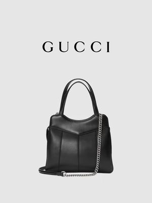 Silhouettes en cuir de Tone Gucci Tote Mini Classic de palladium