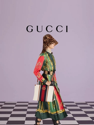 Toile blanche Mini Blue Striped Tote Bag de coton de Gucci enclenchant G