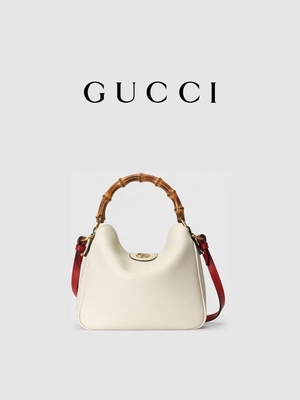 Princesse marquée en cuir blanche Diana Handbag de Gucci de sac d'épaule