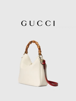 Princesse marquée en cuir blanche Diana Handbag de Gucci de sac d'épaule