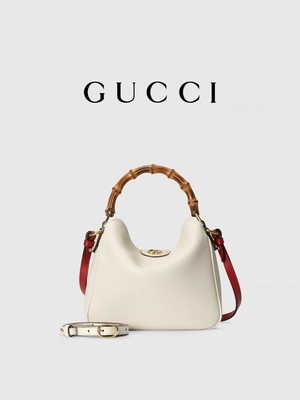 Princesse marquée en cuir blanche Diana Handbag de Gucci de sac d'épaule