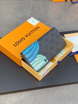 Cuir unisexe de la toile BT Sarah Monogram Wallet Damier Collaboration