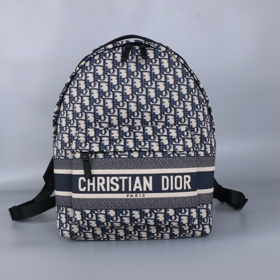 Concepteur Small Diortravel Backpack Dior Oblique Jacquard bleu