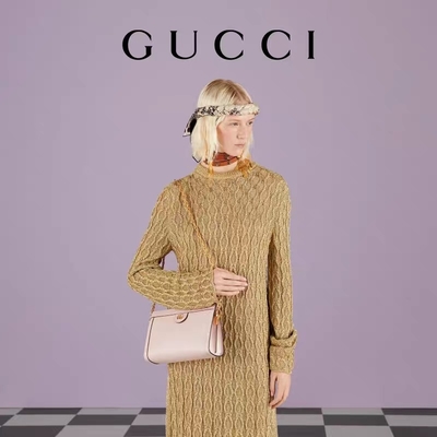 Le petit sac d'épaule de sac fait sur commande du double G Gucci Ophidia a brodé