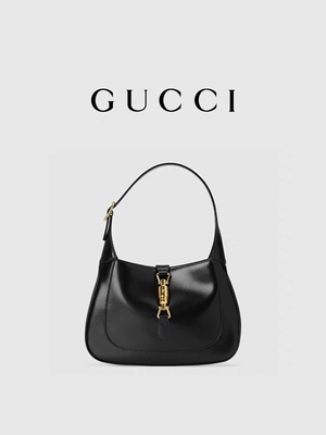 Jackie Bag By Gucci Time 1961 en cuir noir a honoré les accessoires d'or classiques
