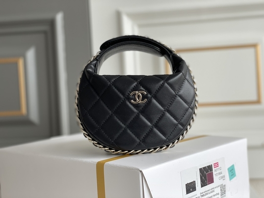 Bourse de pièce de monnaie de Mini Fabric Chanel Flap Bag du noir Ap3095 20 pouces