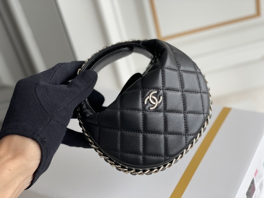 Bourse de pièce de monnaie de Mini Fabric Chanel Flap Bag du noir Ap3095 20 pouces