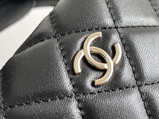 Bourse de pièce de monnaie de Mini Fabric Chanel Flap Bag du noir Ap3095 20 pouces