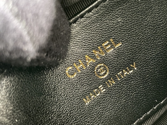 Bourse de pièce de monnaie de Mini Fabric Chanel Flap Bag du noir Ap3095 20 pouces