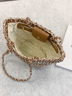 Cusomised a stigmatisé l'unité centrale de Bag 22P Chanel Straw Raffia Bag de messager