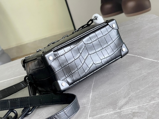 Tronc mou Mini Small Patent Leather de Crocodilien Matte Black Louis Vuitton BT
