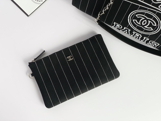 Grand fait sur commande marqué met en sac le sac à main Metalblack de Chanel 2,55 de cuir de vachette de coton et le blanc