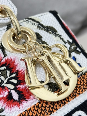 Sac marqué fait sur commande multicolore de Dior Medium D Lite de sacs de Petites Fleurs
