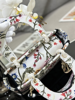 Sac marqué fait sur commande multicolore de Dior Medium D Lite de sacs de Petites Fleurs