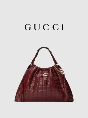6Inch l'équilibre en cuir cramoisi Preloved a stigmatisé le sac Diana Gucci Handbag