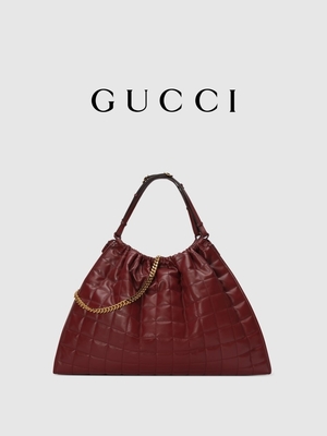 6Inch l'équilibre en cuir cramoisi Preloved a stigmatisé le sac Diana Gucci Handbag